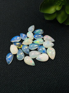 Ethiopian Opal Pear Cabochon 8x15-16 mm Size - Code # D27 - Pack of 1 Piece AAA Quality - Opal Cabochon - Ethiopian Opal Cabochon