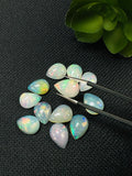 Ethiopian Opal Pear Cabochon 9x11-12 mm Size - Code # D28 - Pack of 2 Pieces AAAA Quality - Opal Cabochon - Ethiopian Opal Cabochon