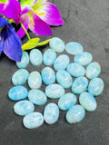 Larimar Cabochon • 10x14 mm Size • Pack of 2 Pcs • Natural Larimar Oval Cabochon • Larimar Cabs • Origin Dominican Republic