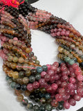 6MM Multi Tourmaline Round beads. Fine quality beads , Length 18 Inch origin - Mozambique Perfect Round beads