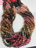 6MM Multi Tourmaline Round beads. Fine quality beads , Length 18 Inch origin - Mozambique Perfect Round beads