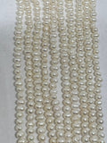 Pearl roundel 3.5MM AAA Quality - Length 38cm- Good Quality Natural Freshwater Pearl, white roundel pearl
