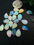 Ethiopian Opal Pear Cabochon 9X15 mm Size - Code # D34B - Pack of 1 Pieces AAAA Quality - Opal Cabochon - Ethiopian Opal Cabochon