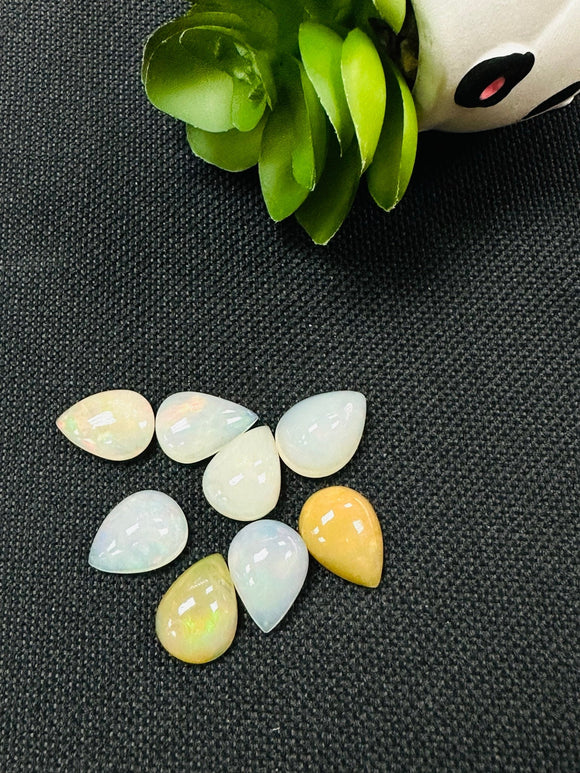 Ethiopian Opal Pear Cabochon 11X18-19 mm Size - Code # D50 Pack of 1 Piece AA Quality - Opal Cabochon - Ethiopian Opal Cabochon