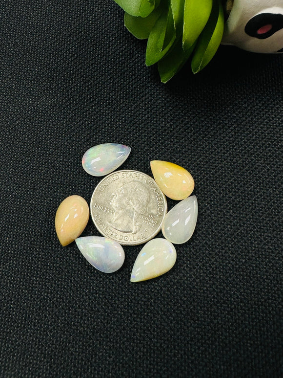 Ethiopian Opal Pear Cabochon 11X17 mm Size - Code # D47 - Pack of 1 Piece AAA Quality - Opal Cabochon - Ethiopian Opal Cabochon