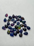 Black Opal Cabochon 5X7mm Size • Pack of 5 Pcs • AAAA Quality • Natural Opal color Treated Color • Ethiopian Opal pear Cabs