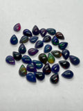 Black Opal Cabochon 5X8mm Size • Pack of 5 Pcs • AAAA Quality • Natural Opal color Treated Color • Ethiopian Opal pear Cabs