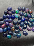 Black Opal Cabochon • 8X10 mm Size • Pack of 1 Pcs • AAAA Quality • Natural Opal Dark Green Treated Color • Ethiopian Opal Cabs