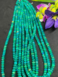 Ethiopian Opal green 5-5.5MM coating faceted Roundel Beads, 16 Inch Strand, AAA Quality,- Ethiopian opal Roundel, Dyed Ethiopian Opal .