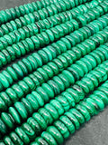 10MM Malachite Roundel Beads , Length of strand 40 cm - Top Quality , Natural Malachite  Beads- Malachite roundel shape