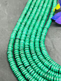 8MM Malachite Roundel Beads , Length of strand 16 Inch - Top Quality , Natural Malachite Beads- Malachite roundel shape