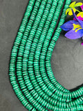 8MM Malachite Roundel Beads , Length of strand 16 Inch - Top Quality , Natural Malachite  Beads- Malachite roundel shape