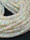 4MM Ethiopian Opal Smooth Roundel Beads  16 Inch Strand, AAA Quality opal beads. code #3, Natural Ethiopian Opal beads.