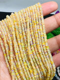 3MM Ethiopian Opal Smooth Roundel Beads  16 Inch Strand, AAA Quality opal beads. code #4, Yellow Natural Ethiopian Opal beads.