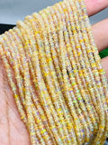 3MM Ethiopian Opal Smooth Roundel Beads  16 Inch Strand, AAA Quality opal beads. code #4, Yellow Natural Ethiopian Opal beads.