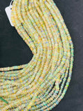 4MM Ethiopian Opal Smooth Roundel Beads  16 Inch Strand, AAA Quality opal beads. code #2, Yellow Natural Ethiopian Opal beads.