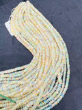 4MM Ethiopian Opal Smooth Roundel Beads  16 Inch Strand, AAA Quality opal beads. code #2, Yellow Natural Ethiopian Opal beads.