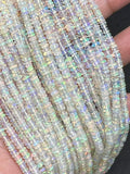 3.5MM Ethiopian Opal Smooth Roundel Beads 16 Inch Strand, AAA Quality opal beads. code #1, Natural Ethiopian Opal beads.