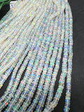 4MM Ethiopian Opal Smooth Roundel Beads 16 Inch Strand, AAA Quality opal beads. code #5, Natural Ethiopian Opal beads.