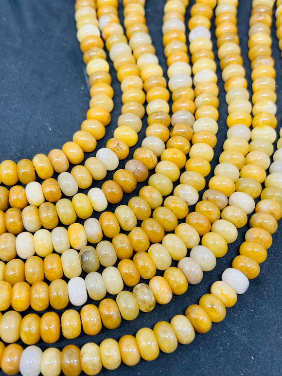 Yellow Opal Roundel 8MM, length 15.5”, Genuine Opal, roundel beads