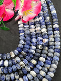 Sodalite Roundel 8MM, length 15.5”, Natural Sodalite, roundel beads