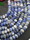 Sodalite Roundel 8MM, length 15.5”, Natural Sodalite, roundel beads