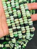 Green Grass Agate Roundel 8MM, green grass agate beads, length 15.5”, roundel beads