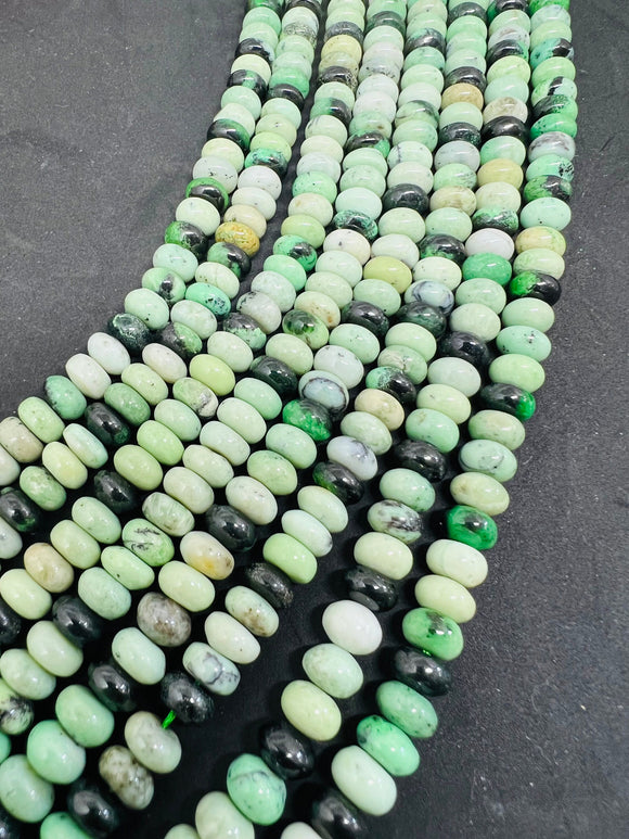 Green Grass Agate Roundel 8MM, green grass agate beads, length 15.5”, roundel beads