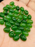 Jade Oval Cabs - 6x8 mm Size - Pack of 5 Pcs - AAA Quality - Natural Russian Jade Cabochons - Origin Russia