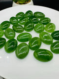 Jade Oval Cabs - 10x14 mm Size - Pack of 2 Pcs - AAA Quality - Natural Russian Jade Cabochons - Origin Russia