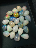 Ethiopian Opal Pear Cabochon 8x14 mm Size - Code # D25 - Pack of 2 Pieces AAA Quality - Opal Cabochon - Ethiopian Opal Cabochon