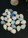 Ethiopian Opal Pear Cabochon 9x13 mm Size - Code # D31 - Pack of 2 Piece AAA Quality - Opal Cabochon - Ethiopian Opal Cabochon