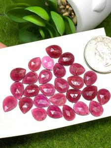 Garnet Rose Cut 13X14 mm Size - Pack of 2 Pcs  Garnet Faceted Polki -  AAA Quality- Best for Jewelry making- One Side Cutting