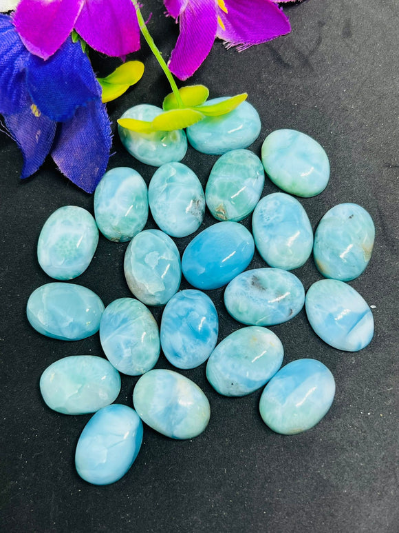 Larimar Cabochon • 13X18 mm Size • Pack of 1 Pcs • Natural Larimar Oval Cabochon • Larimar Cabs • Origin Dominican Republic