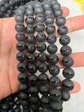 Black Onyx 10M Smooth Matte Round, Round beads, gemstone shape Length 16 Inch- Matte finish beads