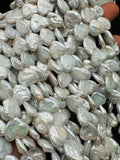 Pearl Heart Shape Beads 13 mm  Size AA Quality - Natural Freshwater Pearl Beads -  Length 40 cm