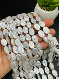 Pearl Oval  Beads 10x14 mm  Size AAA Quality - Natural Freshwater Pearl Beads -  Length 40 cm