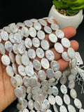 Pearl Oval Beads 10x14 mm Size AAA Quality - Natural Freshwater Pearl Beads - Length 40 cm