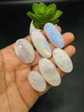 Moonstone Cabochon Code E7- E12  - AAA Quality - Blue Flash Natural Rainbow Moonstone Cabochon - Origin India