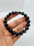 Black Rutile Bracelet 10 mm Code #B1  • 25.6 gm Weight • AAAA Quality • 7.5 Inch Length • Natural Rutilated Quartz  • Rutile Bracelet