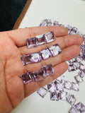 10MM Pink Amethyst Rectangle cut stone  Pack of 2 Pc - Natural Amethyst loose Stones - Amethyst Faceted Square shape