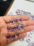 10MM Pink Amethyst Rectangle cut stone  Pack of 2 Pc - Natural Amethyst loose Stones - Amethyst Faceted Square shape