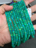 Ethiopian Opal green 5-5.5MM coating faceted Roundel Beads, 16 Inch Strand, AAA Quality,- Ethiopian opal Roundel, Dyed Ethiopian Opal .