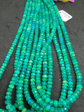 Ethiopian Opal green 5-5.5MM coating faceted Roundel Beads, 16 Inch Strand, AAA Quality,- Ethiopian opal Roundel, Dyed Ethiopian Opal .