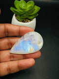 Moonstone Cabochon Code E35 TO E37 - AAA Quality - Blue Flash Natural Rainbow Moonstone Cabochon - Origin India