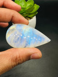 Moonstone Cabochon Code E35 TO E37 - AAA Quality - Blue Flash Natural Rainbow Moonstone Cabochon - Origin India