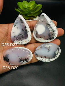 Dendritic Opal Cabochon • Code D26- D29  • AAA Quality • Natural Dendritic Opal Cabs • Dendritic Opal Pendant • Origin Turkey