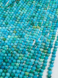 Turquoise 3X2MM Faceted Roundel shape, genuine Turquoise beads, Length 16" , Natural Turquoise