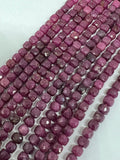 Natural Ruby 4mm Faceted Box Beads - Natural Gemstone Beads- 15 inch length