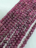 Natural Ruby 4mm Faceted Box Beads - Natural Gemstone Beads-  15 inch  length